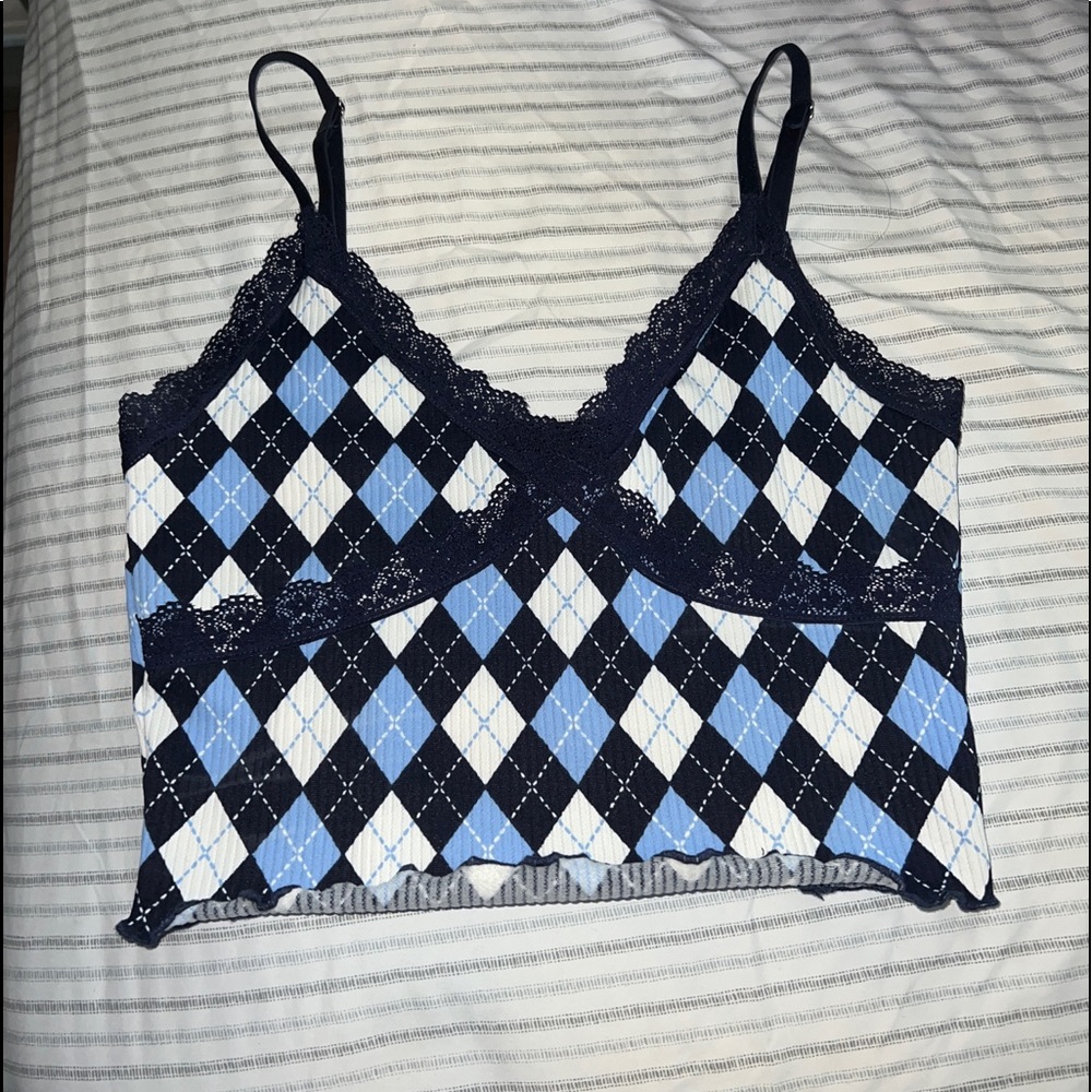 Blue and White top